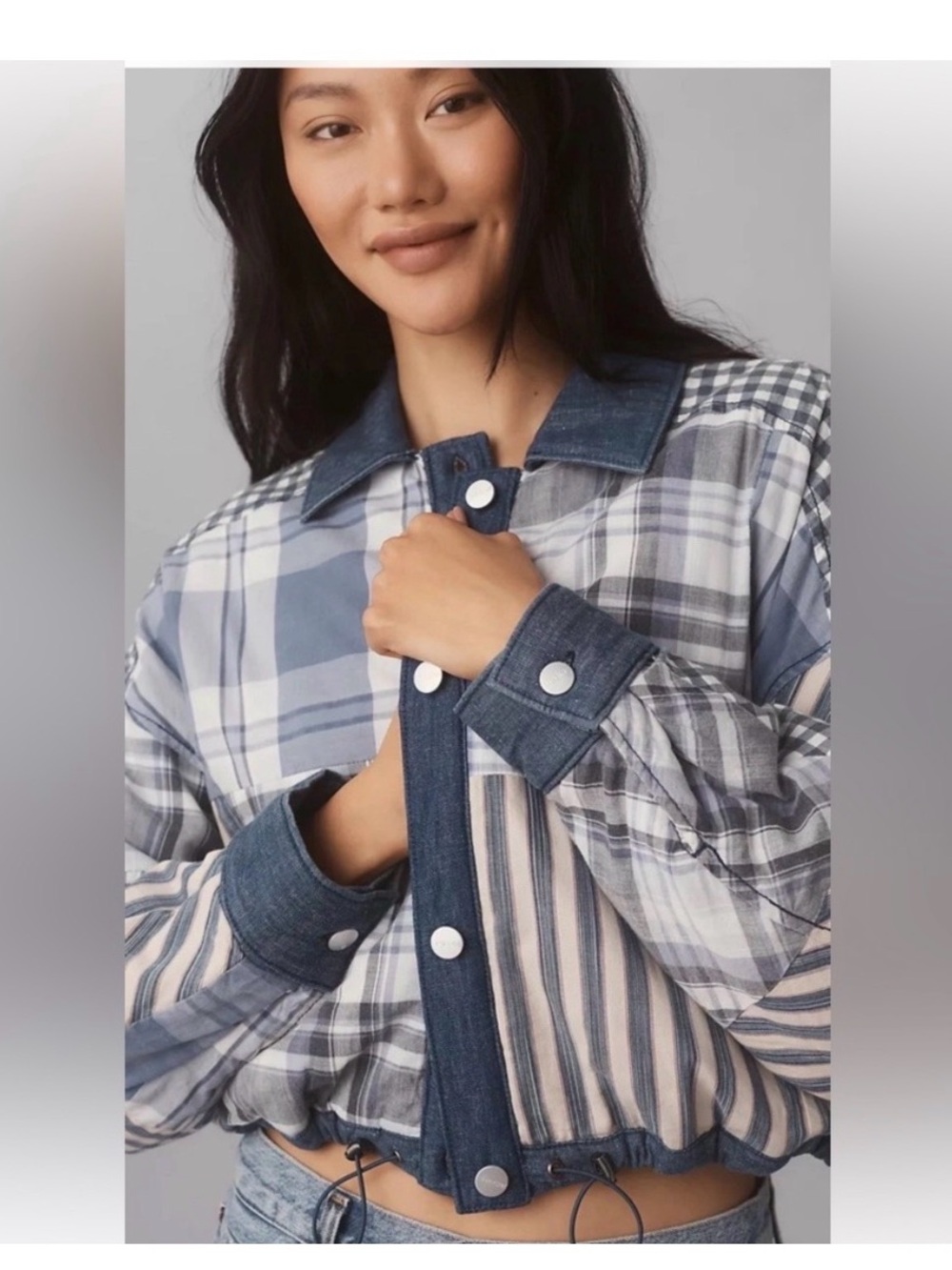 Pilcro Patchwork Jacket
Chambray, plaids, Blues
M - Picture 2 of 12